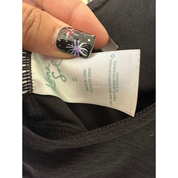 Kona Sol Women's Peek A Boo Tie Back Built In Padded Tankini Swim Top S - Picture 6 of 7